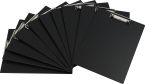 Klemmbrett A4 aus Graupappe, mit PVC-Folienüberzug, Farbe: schwarz – 10 Stück