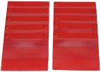Magnettaschen Kennzeichnungstaschen A5 quer aus PVC-Weichfolie, mit Regenschutz und Neodym-Magneten, Farbe: rot – 10 Stück