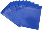 Magnettaschen Kennzeichnungstaschen A4 aus PVC-Weichfolie, mit Regenschutz und Neodym-Magneten, Farbe: blau – 10 Stück