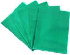 Sichthüllen / Aktenhüllen / Dokumentenhüllen A4, 120my, aus PP, mit Daumenaussparung, oben und seitlich offen, Farbe: transparent grün genarbt - 100 Stück