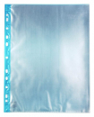 EXXO by HFP Sichtbuch / Sichthüllenmappe, A4, aus PP, mit 12 fest eingeschweißten und oben offenen Klarsichthüllen, mit blauer Abheftleiste in EURO-Lochung, Farbe: transparent – 1 Stück