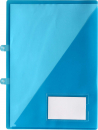 EXXO by HFP Angebotsmappen A4 / Einlegemappen / Sichttaschen A4, aus PP, mit Abheftvorrichtung, Visitenkartenhalter und Innentasche, Farbe: transparent blau - 10 Stück