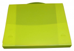 EXXO by HFP Dokumentenbox / Sammelbox / Aufbewahrungsbox A4 quer, aus PP, mit Tragegriff und Steckverschluss, Farbe: transparent limone - 1 Stück