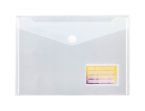 Dokumententasche A4 quer mit Visitenkartentasche u. Klettverschluss, transparent natur, aus PP, NEUTRAL - 10 Stück