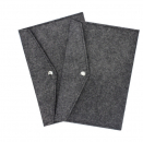 Dokumententasche / Sammeltasche / Sichttasche A4 quer, mit Druckknopf, aus Filz, grau - 2 Stück
