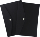 Dokumententasche / Sammeltasche / Sichttasche A5 quer, mit Druckknopf, aus Filz, Farbe: schwarz - 2 Stück