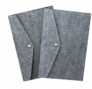 Dokumententasche / Sammeltasche / Sichttasche A5 quer, mit Druckknopf, aus Filz, Farbe: weiss- 2 Stück